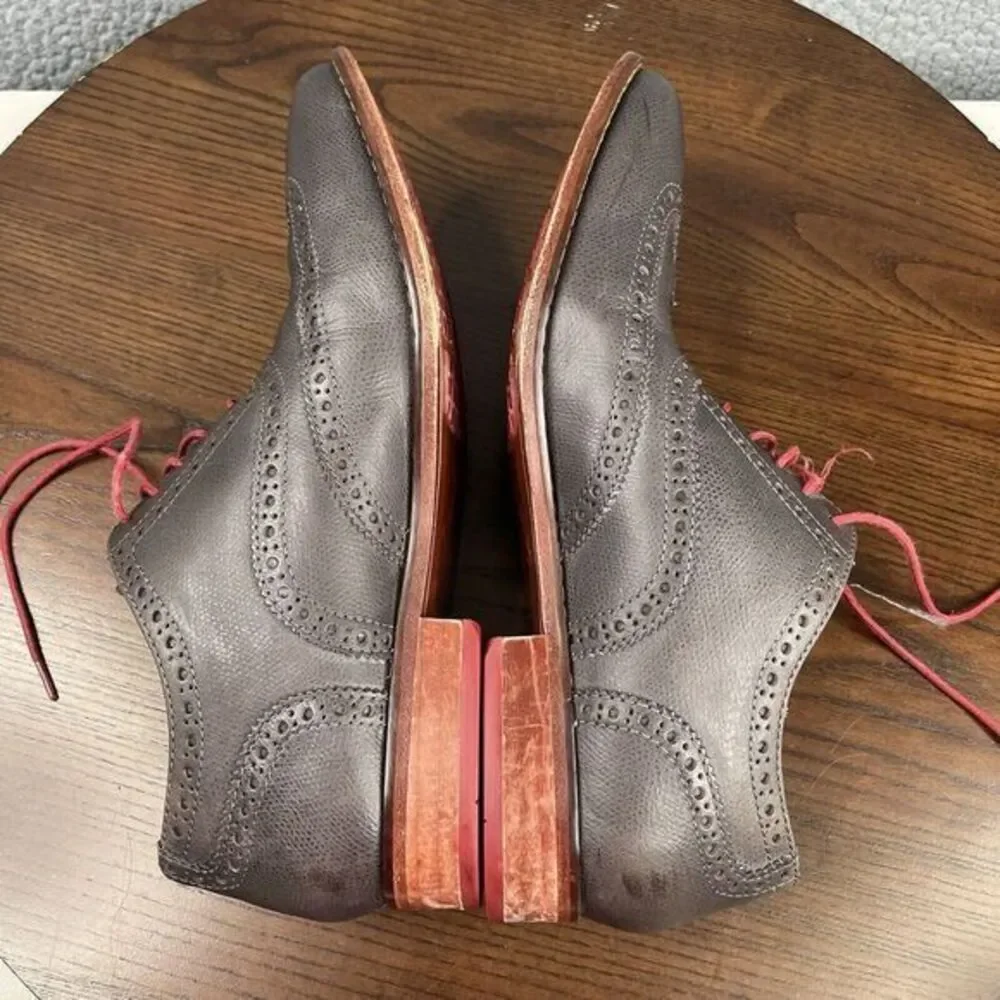 Cole Haan Shoes Mens Size 9 W Gray Leather Wingtip Brogue Made Air Collab C10557